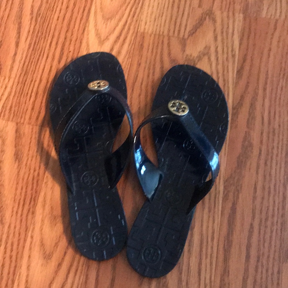 Tory Burch Jelly Flat Thong Sandals - Dark Blue